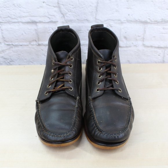 LL BEAN Men's Signature Jackman Ranger Moc Brown Leather Chukka Boots 11.5 D - Picture 5 of 9